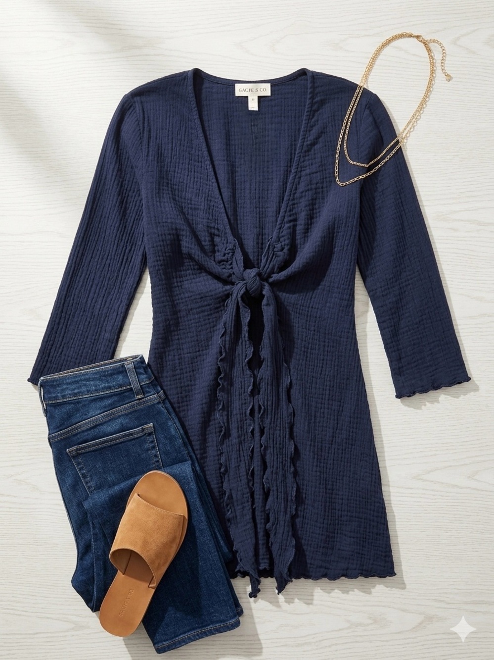 Black Free People Tie-Front Women's Dress